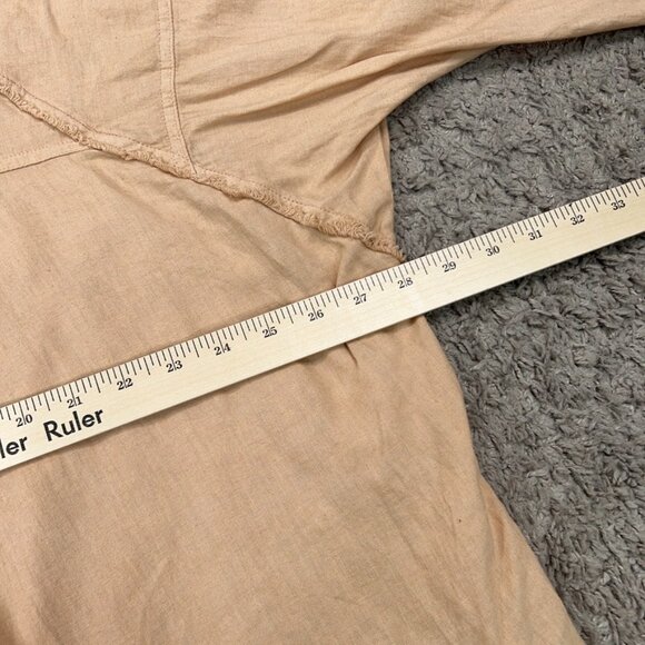 We The Free Shirt Womens Small Beige Keep it Simple Linen Flowy Oversized Coast - Picture 8 of 14